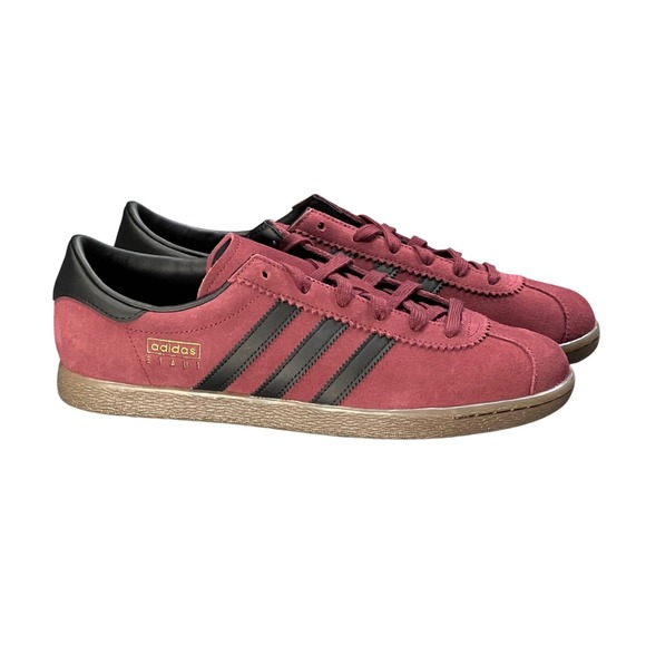 NEW Adidas Stadt Men\'s 10 Suede Shoes Shadow Red Core Black Gum Sneakers JQ9009